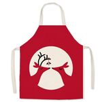 2 pz Biancheria natalizia Grembiule stampata Grembiule di Natale Gift Adulto Bambini Parent-Child Tuta, Specifica: 65x75cm (Deer Love)