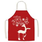2 pz Biancheria natalizia Grembiule Stampato Grembiule di Natale Adult Bambini Parent-Child Tuta, Specifica: 65x75cm (Deer Sciarpa)