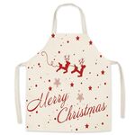 2 pz Biancheria natalizia Grembiule stampato Grembiule di Natale Gift Adulto Bambini genitore-figlio Genaro, Specifiche: 65x75cm (due cervi)