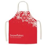 2 PZ Biancheria natalizia stampata Grembiule di Natale regalo di natale Bambini adulti Parent-Child Tuta, Specifica: 65x75cm (fiocco di neve)