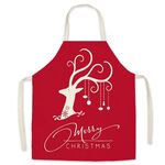 2 PZ Biancheria natalizia Grembiule stampato Grembiule di Natale Gift Adulto Bambini genitore-figlio Genaro da genitore, Specifica: 65x75cm (antlers)