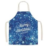 2 PZ Biancheria natalizia Grembiule stampato Grembiule di Natale Gift Adulto Bambini genitore-figlio Compositi da genitore, Specifica: 65x75cm (ghiaccio e neve)