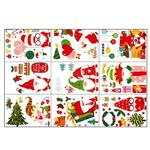 Adesivi per finestre di Natale con cartoni animati per finestre, adesivi murali statici per soggiorno con decorazioni natalizie (2302)