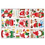 Adesivi per finestre di Natale con cartoni animati per finestre, adesivi murali statici per soggiorno con decorazioni natalizie (2315)