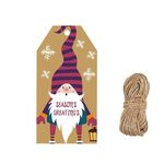 2 confezioni decorazione natalizia decorazione di carta kraft tag etichetta con spago juta (carta 1)