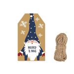 2 confezioni decorazione natalizia decorazione di carta kraft carta etichetta con spago juta (carta 3)