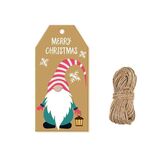 2 confezioni decorazione natalizia decorazione kraft carta tag etichetta con spago juta (carta 4)