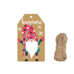 2 confezioni decorazione natalizia decorazione kraft carta tag etichetta con spago juta (carta 5)