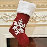 Sacchetto regalo del ciondolo della caramella della calza di Natale ricamato (fiocco di neve)