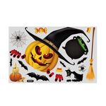 Adesivi murali statici per la decorazione di Halloween (BQ045 Zucca sdraiata sulla finestra)