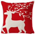 3 pezzi di natale lino rosso Abbraccio federa senza federa, specifica: 45 x 45 cm (SDBZ-00308)