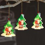 3 pezzi / set Decorazione di Natale luci LED finestra decorazione festiva per vacanze piccole lanterne (albero di Natale)
