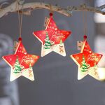 3 Pz / Set Decorazioni di Natale Lights LED Finestra Decorazione di vacanze Piccole lanterne (stella di Natale Pentagono)