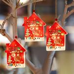 3 PZ / Set Decorazioni di Natale Lights LED Finestra Decorazione di vacanze Piccole lanterne (Casa di Natale)