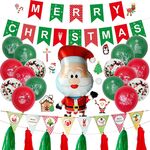 Natale tiro bandiera alluminio pellicola palloncino finestra decorazione partito palloncini set (simpatico anziano)