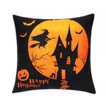 2 Pz SysDWS22 45x45cm Decorazione di Halloween Soggiorno Divano Party Pillow Case senza cuscino (Castello)