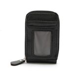 Portamonete verticale da donna con motivo intrecciato, portatessere mini organo, borsa identificativa per studenti (nero)