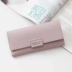 2 PZ Battiio Women Portafoglio TRI-FOLD TIPO LUNGO BUCKLE FRIZIONE Multi-card Pocket PU Portafoglio PU (viola chiaro)