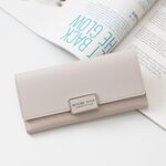 2 Pz Battiio Women Portafoglio TRI-Piegabile Type Lungo Fibbia Pocket Multi-card Pocket PU Portafoglio PU (grigio)