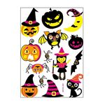 Adesivo per trasferimento d'acqua per bambini fluorescenti di Halloween Adesivo per tatuaggio animale cartone animato (WSYG01)