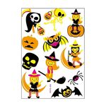 Adesivo per trasferimento d'acqua per bambini fluorescenti di Halloween Adesivo per tatuaggio animale cartone animato (WSYG02)