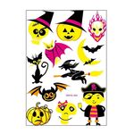 Adesivo per trasferimento d'acqua per bambini fluorescenti di Halloween Adesivo per tatuaggio animale cartone animato (WSYG04)