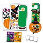 1 set di cartoni animati per bambini decorazione di Halloween adesivi appesi per porte emoticon di gioco fai da te per le vacanze (zucca)