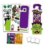 1 set di cartoni animati per bambini decorazione di Halloween adesivi appesi per porte emoticon di gioco fai da te per le vacanze (geek scientifici)