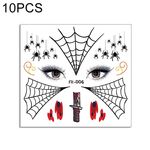 10 pz Adesivi per il trasferimento dell'acqua Bambini Cartoon Cartoon Halloween Adesivi per tatuaggi divertenti Decorazione horror Adesivi facciali (FK-006)