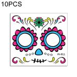 10 PCS Autoadesivi per il trasferimento dell'acqua Bambini Cartoon Cartoon Halloween Adesivi per tatuaggi divertenti Decorazione horror Adesivi facciali (FK-011)