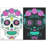 Adesivo per il viso con adesivi per tatuaggi divertenti luminosi bicolore di Halloween (FCY-003)