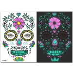 Adesivo per il viso con adesivi per tatuaggi divertenti luminosi bicolore di Halloween (FCY-004)