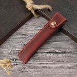 Penna Borsa Personalizzazione Retro Pure Pure Handmade First Layer Pen Guid Case Coperchio protettivo (MAD Horse Skin Wine Red)