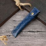 Penna Borsa Personalizzazione Retro Pure Pure Handmade First Layer Pen Five Custodia Protettiva Penna Penna (Blu scolpita)