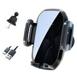 Supporto per telefono con presa d'aria per auto con ricarica a induzione wireless da 15 W, colore: nero
