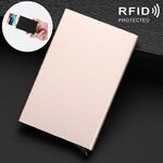 Porta biglietti da visita in acciaio inox antimagnetico PU Caso di carta di credito, Dimensioni: 10 * 6.2 * 0.8 cm (oro)