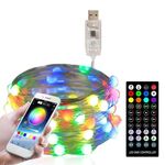 Decorazione natalizia USB Copper Wire String Light Remote Control & Bluetooth Mobile Control App, Lunghezza: 5m 50 LED