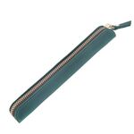 Retro Semplice Pelle Stylus Pelle Pennello Penna Penna Caso Crazy Horse Pelle Mini Pen Case (inchiostro verde)