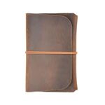 Passuro Crazy Horse Skin Passport Bag Document Document Holder Boarding Pass Portafoglio Titolare (Brown)