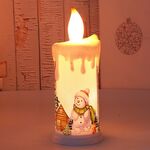 Decorazione natalizia luce notturna a LED simulazione fiamma luce candela (A-snowman)
