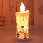 Decorazione natalizia Luce notturna LED Simulation Flame Candle Light (B-Snowman)