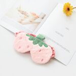 2 PCS frutta peluche maschera per occhio carino ragazza morbida sleep sleep blackout eye mask (fragole rosa superficiale)