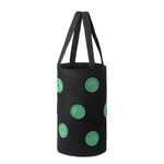 Borsa per piante di fragole appeso multi-bocca con 13 fori, dimensioni: 20x35 cm (nero)