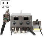 Baku BA-942C 110V 1000W 2 in 1 Display digitale Set di pistola ad aria calda regolabile, spina USA
