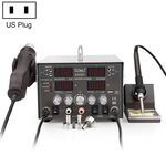 Baku BA-8305D 110V 3 in 1 4 Display digitale Set di pistola ad aria calda, spina USA