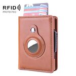 Portafoglio automatico della scheda pop-up RFID multi-funzione Portafoglio di localizzazione per Airtag (albicocca)