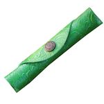 Cassa a matita a rulli in pelle retrò letteraria W-T24 (in verde intagliato)