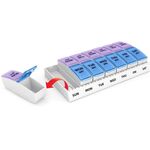 Scatola di pillola rimovibile da 7 giorni con telaio doppia riga 14 griglia flip plastica scatola di pillola