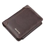 BAELLERRY D9159 UOMINI BREVE TRI-PIGHT Zip Coin Borsellino Porta carte sottile (caffè)