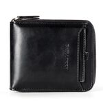 BAELLERRY D3124 Breve portafoglio in pelle PU Zipper Whitro Youth Youth Bowle Small Portafoglio (nero orizzontale)
